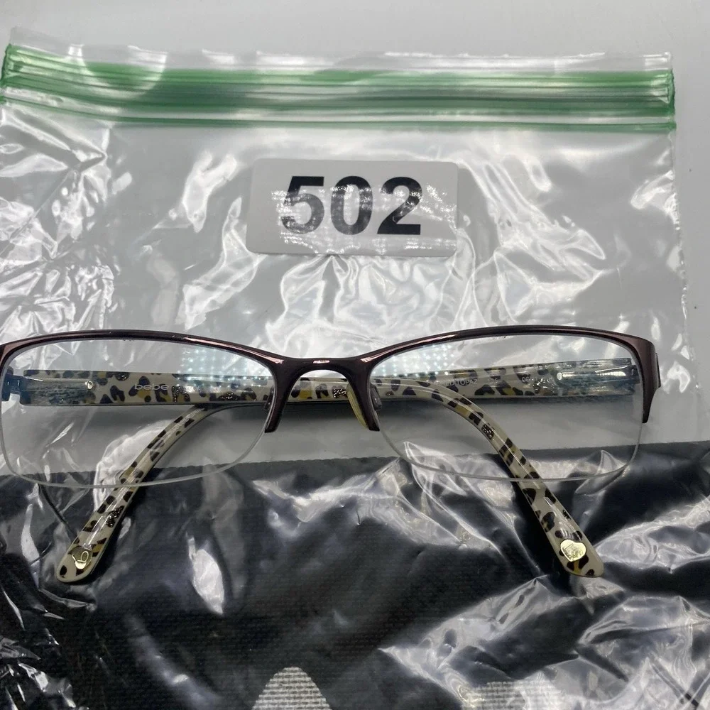 Bebe Eyeglasses Women FRAME ONLY Cat Eye Half Rim 57-17 Brown 502